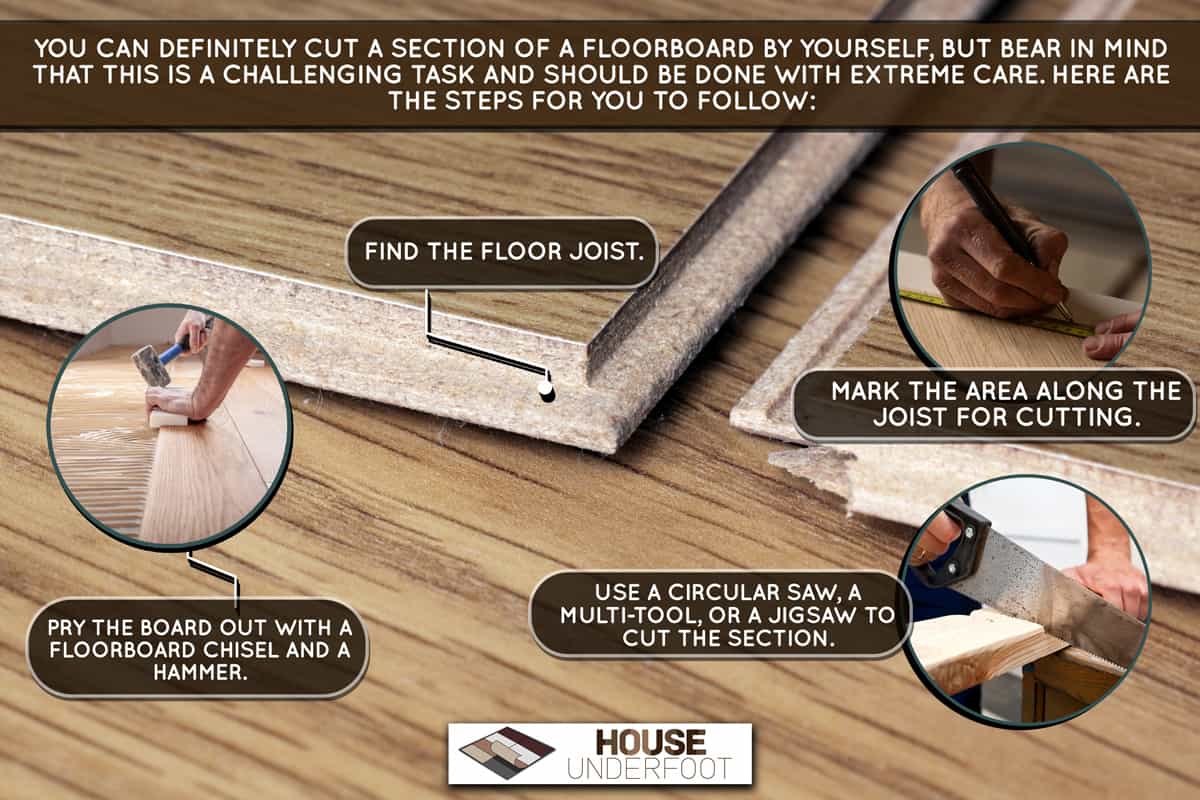 Laminate floor  linking, close up , How To Cut Out A Section Of Floorboard [And Best Tools For The Job]