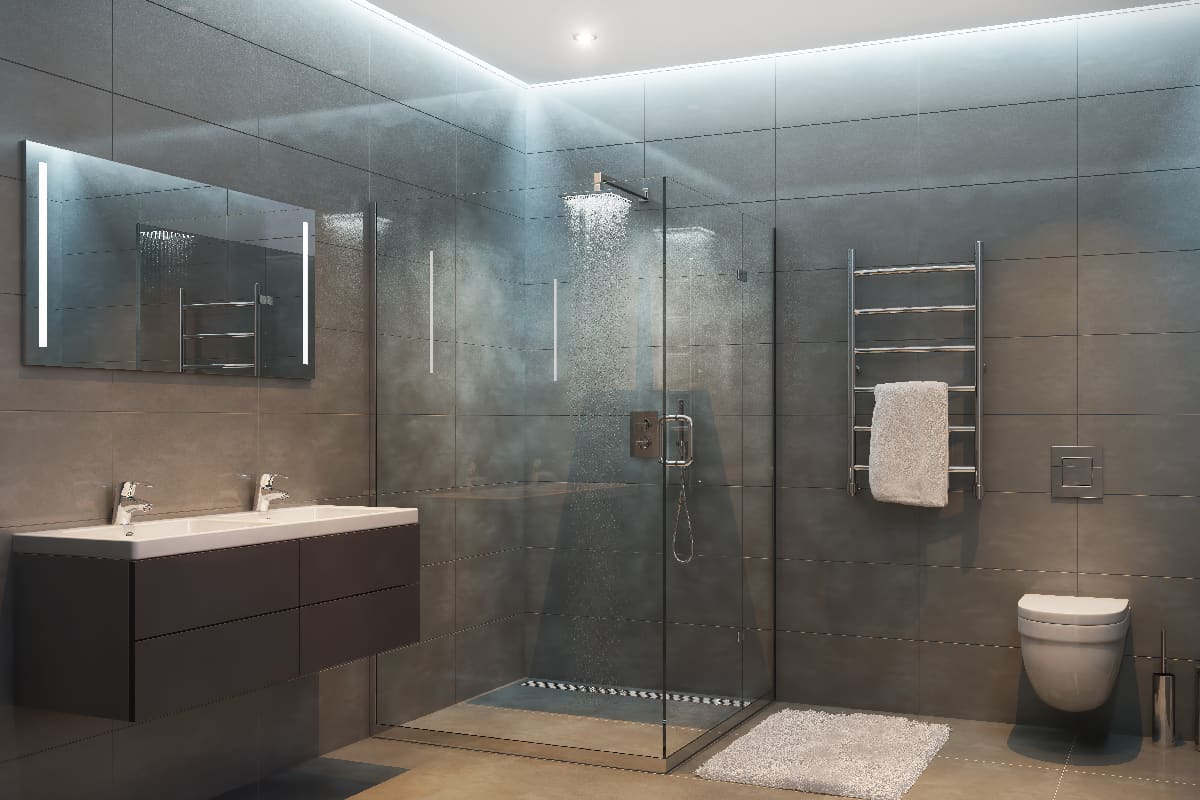 Gray modern shower room