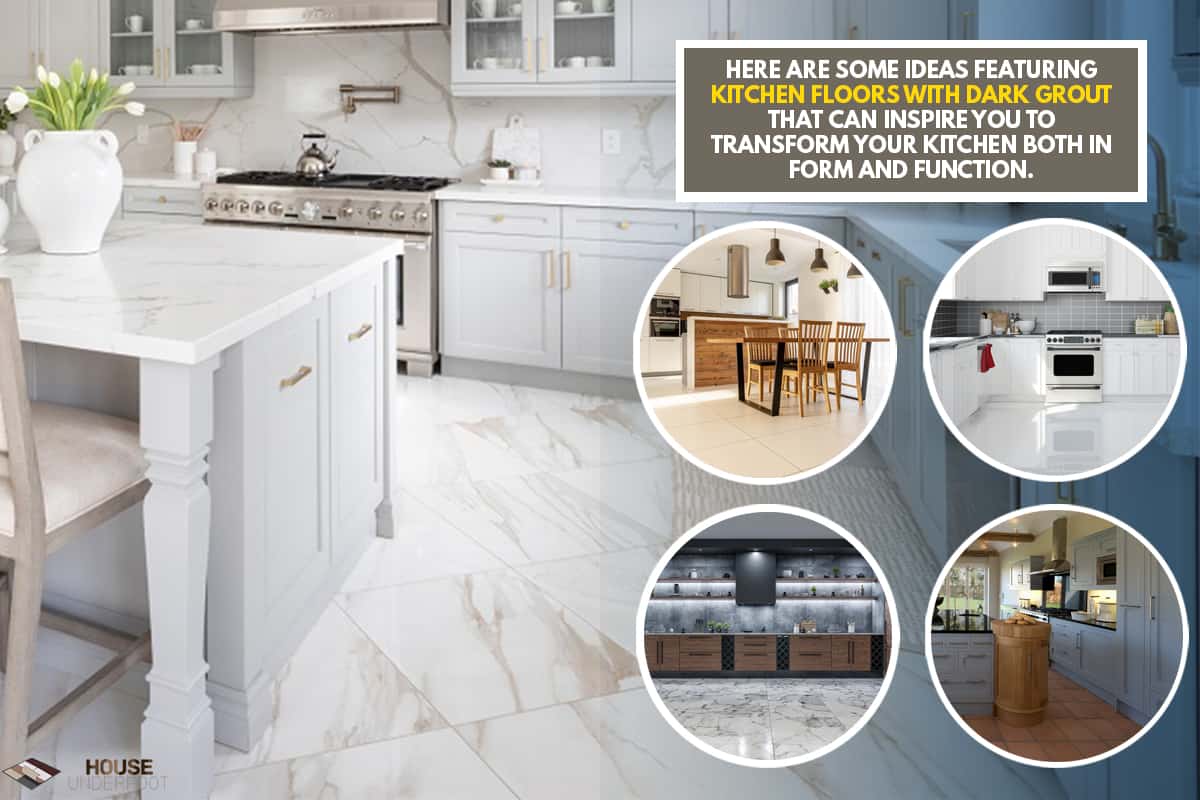 A modern white kitchen with a traditional touch, Kitchen Floor Tile With Dark Grout - 11 Design Ideas?