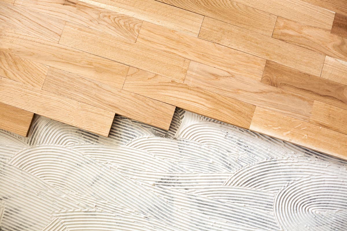 photo of a ubfloor mixture and assembled parquet plates stock photo, Can Kilz Be Used On Subfloor?