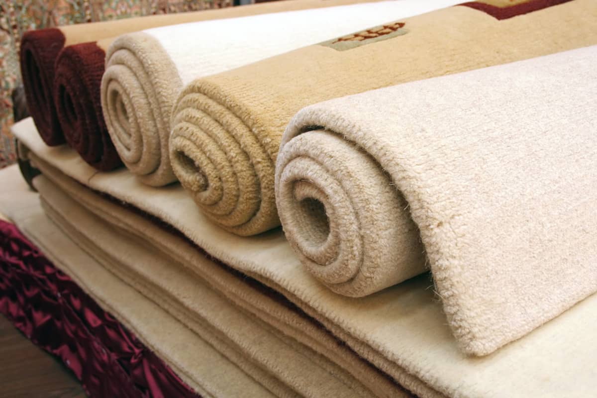 Rolls of beautiful and thick carpet